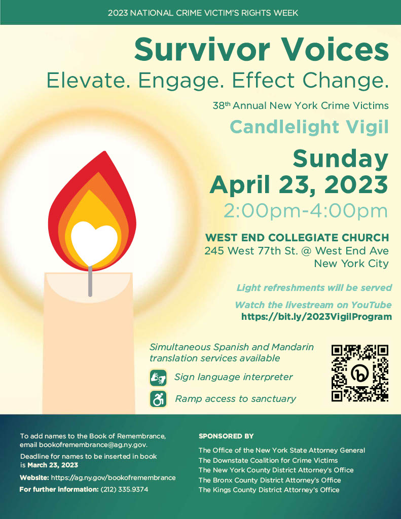 Safe Horizon 37th Annual NY Crime Victims Candlelight Vigil Rights