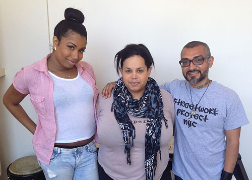 Leaders of the Transgender Support Group: Program Assistant Alahna Brown, Youth Advocate Brenda Duran, and Manager of Mpowerment Ivan Monforte