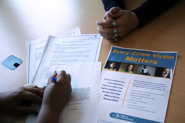 Jackie's Domestic Violence Story: She files paperwork at the Family Court Program