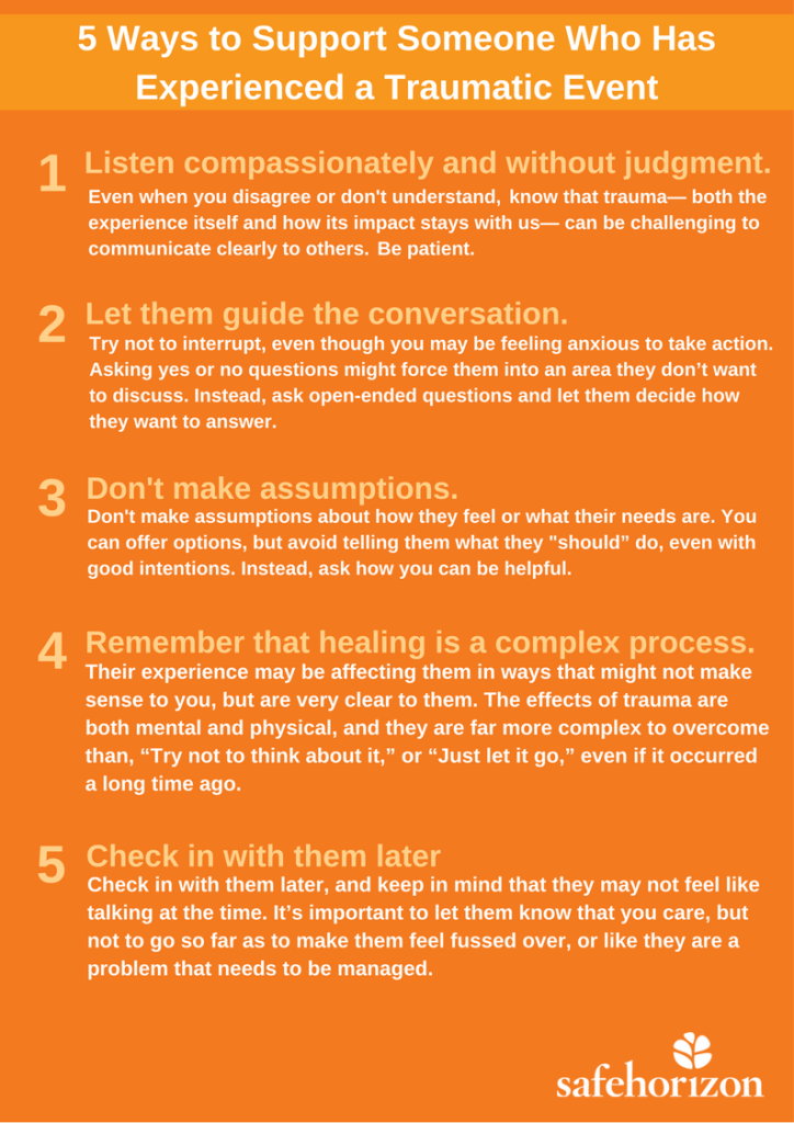 Safe Horizon 5 Ways To Support Someone You Love Who Has Experienced A